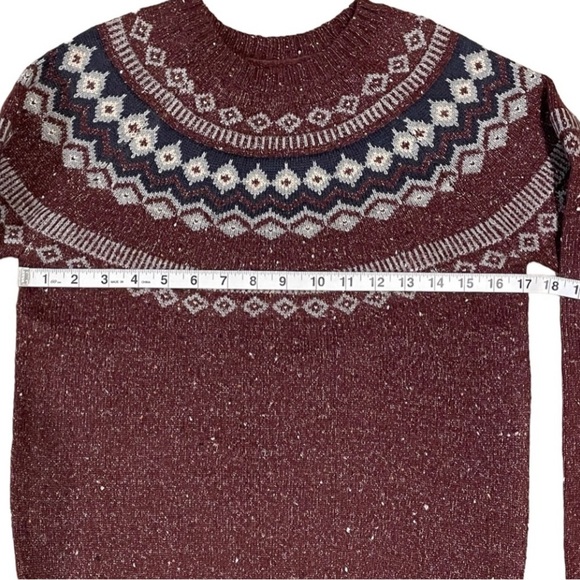 Original Weatherproof Vintage Maroon & Gray Fairisle Sweater - Sz XS - Picture 12 of 12